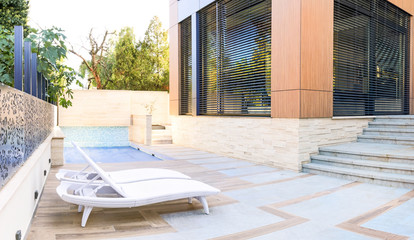 Modern clean backyard