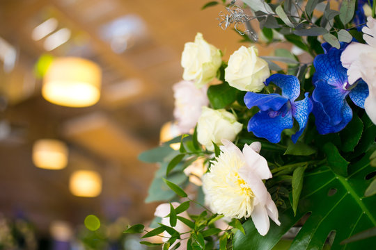 horizontal closeup photo of a beautiful flower arrangement