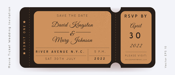 Movie Wedding Ticket Vector