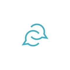 Dialogue and discussion logo set. Chat logo set, two speakers have a conversation - communication, business and teamwork icons.