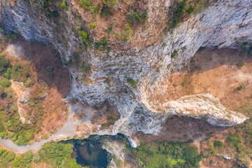 aerial view nature landscape mountain rock and high cliff stone