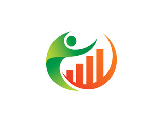People and chart logo template design, icon, symbol