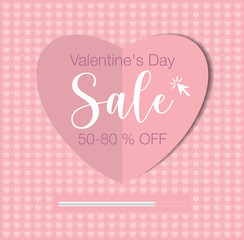 Valentine's Day sale background,Love Festival sale banner.Vector Illustration