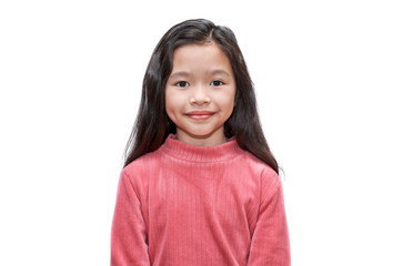 Smiley Asian girl on white background