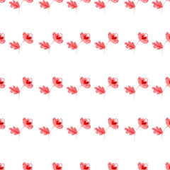 Cute floral pattern. Cute watercolor flowers isolated on white background. For printing on fabric, wallpaper, packaging design, paper.