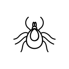 Encephalitis tick vector sign on white background.