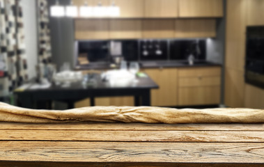 Wooden table background for display montages