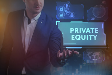 Business, Technology, Internet and network concept. Young businessman working on a virtual screen...