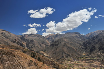 Picturesque alpine landscape. Colca Valley, Peru.