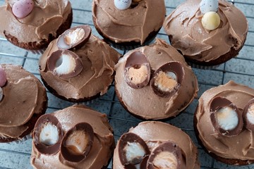 Easter chocolate cup cakes