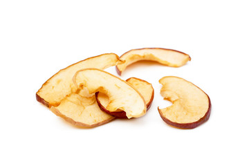  Dried sliced apples, fruit isolated on white background