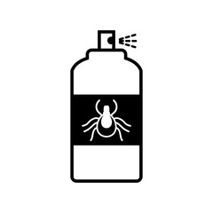 Mite spray bottle vector icon. Insect stop sign.