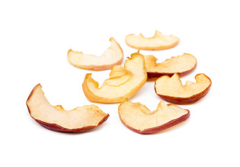  Dried sliced apples, fruit isolated on white background