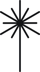 Sparkler icon, vector line illustration