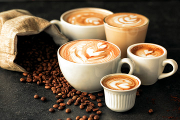 Espressos espressing  in artistic latte form