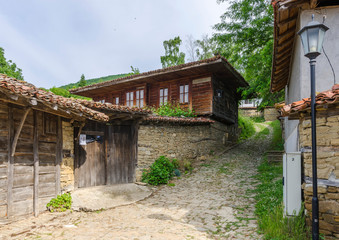 Historic wooden houses from the 19th century in village of Zheravna, Bulgaria
