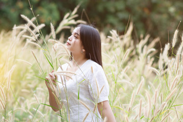  Beautiful Woman Relaxing Happy Enjoying Nature