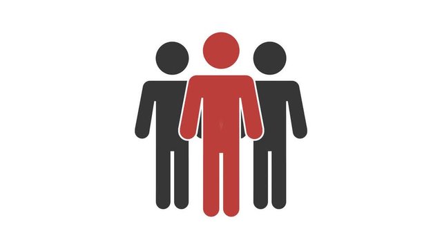 Group of people in pictogram shape. People