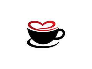 Love coffee logo template design, icon, symbol