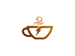 Coffee energy logo template design, icon, symbol