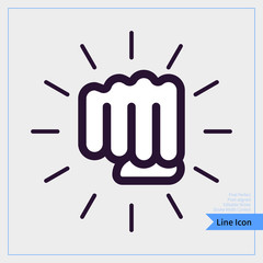 Front fist icon. Professional, Pixel-aligned, Pixel Perfect, Editable Stroke, Easy Scalablility.
