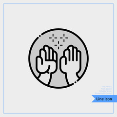 Two hands high five icon - Professional, Pixel-aligned, Pixel Perfect, Editable Stroke, Easy Scalablility.