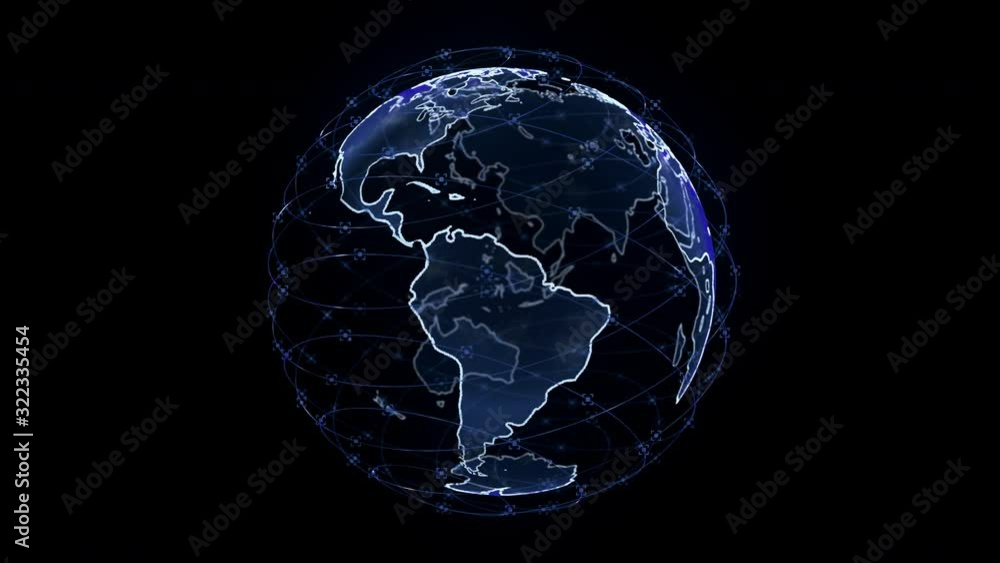 Poster wireless internet data wifi connectivity by a global system of telecommunication satellites in rende