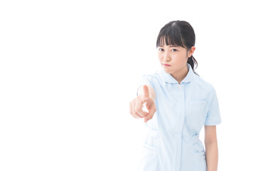 Fototapeta premium 怒りを感じる若い看護師