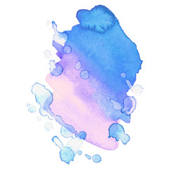 Abstract isolated colorful vector watercolor stain. Grunge element for paper design