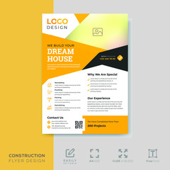 Construction company flyer design template