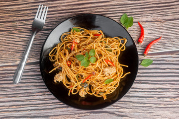 Spaghetti with Spicy Mixed Seafood.