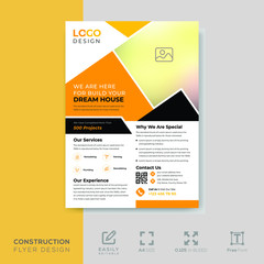 Construction company flyer design template