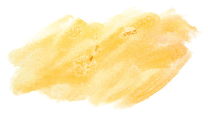 yellow sand watercolor stain. Isolated on a white background. Watercolor texture