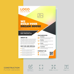 Construction company flyer design template