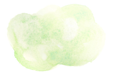 Watercolor texture green watercolor spot. Isolated on a white background.