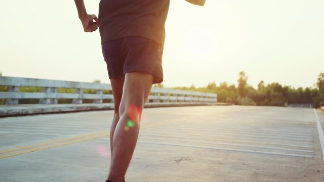 Young man runner at running for healthy.Running is an exercise as simple in order to make health of strong, Good health can not be traded