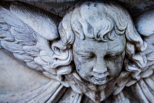 angel. Vintage styled image of ancient statue.