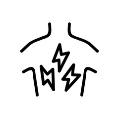 Stomach pain icon vector. Thin line sign. Isolated contour symbol illustration