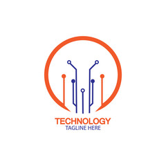 circuit technology logo vector template-vector