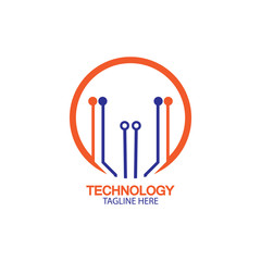 circuit technology logo vector template-vector