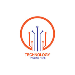circuit technology logo vector template-vector