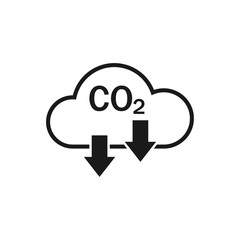Reduction carbon icon flat, great design for any purposes. CO2 flat vector