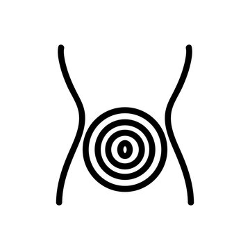 recommend clip art: Stomach pain icon vector. Thin line sign. Isolated contour symbol illustration