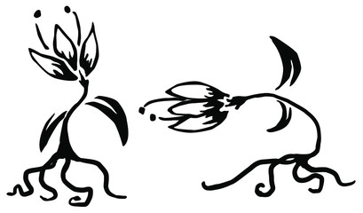 Walking Flower Stencil