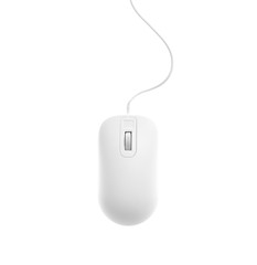 Modern wired computer mouse isolated on white