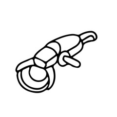 Grinder in doodle style. Isolated outline. Hand drawn vector illustration in black ink on white background.