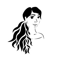 Beautiful hand drawn woman face