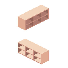 Curbstone shelf. Vector 3d isometric, color web icon, new flat style. Creative illustration design, idea for infographics.
