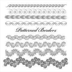 Obraz premium leaf border, curl border, set of vector borders