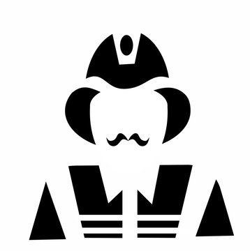 fire man icon vector negative space
